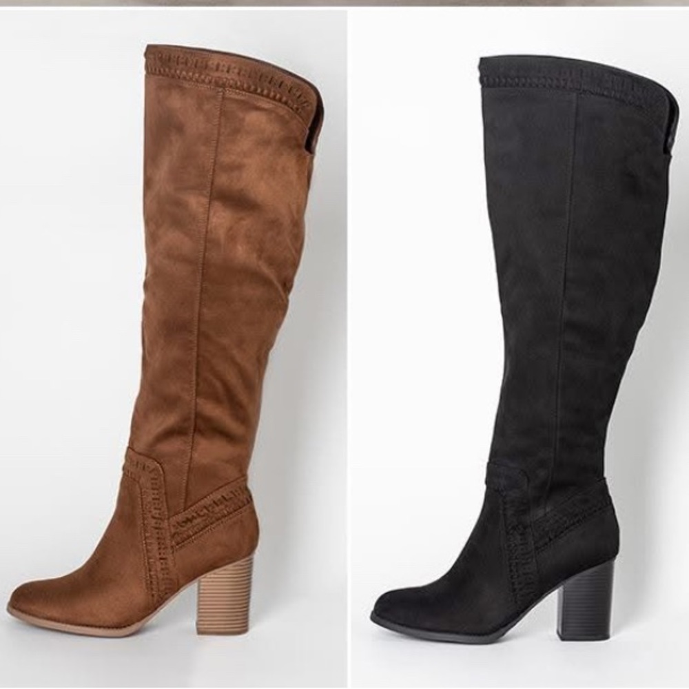 Vegan leather heel boots